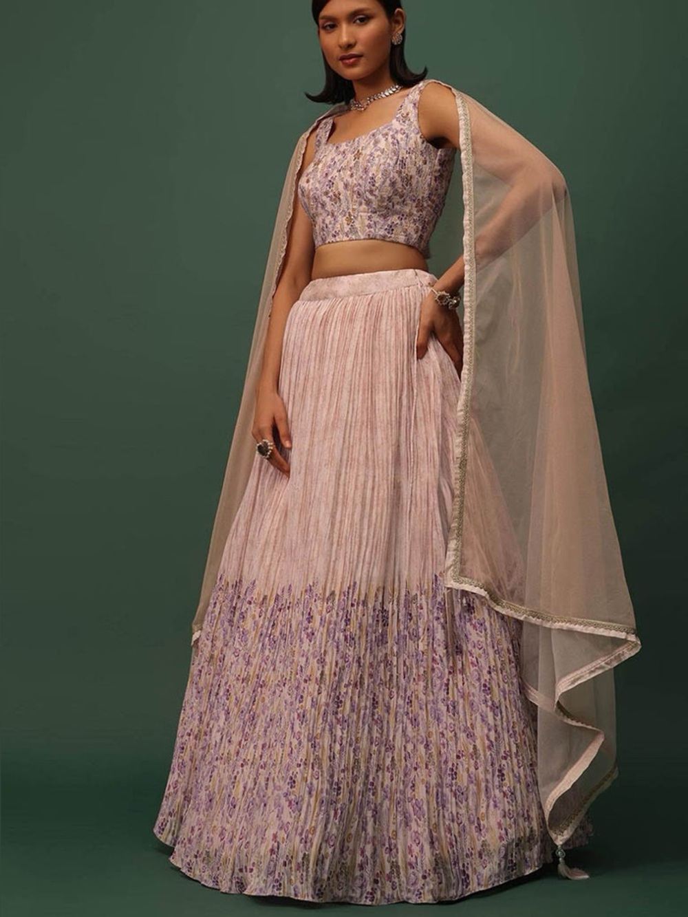 House of Indya Pink Lehenga Set